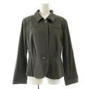 【中古】アクアスキュータム AQUASCUTUM ステンカラージャケット 背抜き シングル 2B ノーベント グレー /KL レディース 【ベクトル 古着】 241114
