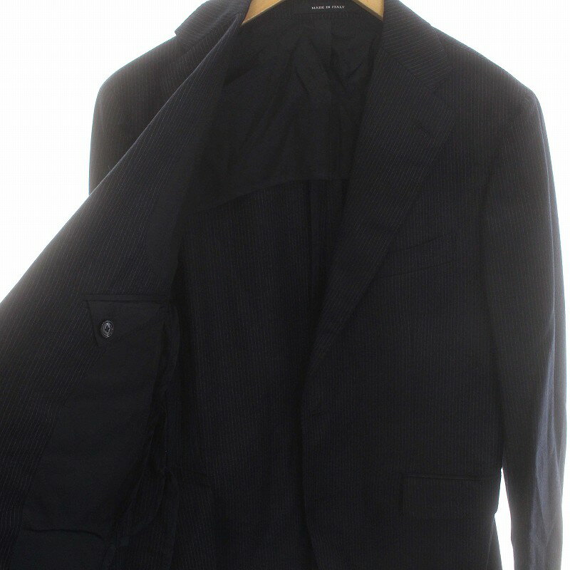 【中古】タリアトーレ TAGLIATORE スーツ セットアップ 上下 ヴェスビオ ストライプ テーラードジャケット 2B パンツ スラックス 48/7 M 紺 ネイビー 2SVJ22D11 /YM メンズ 【ベクトル 古着】 241119