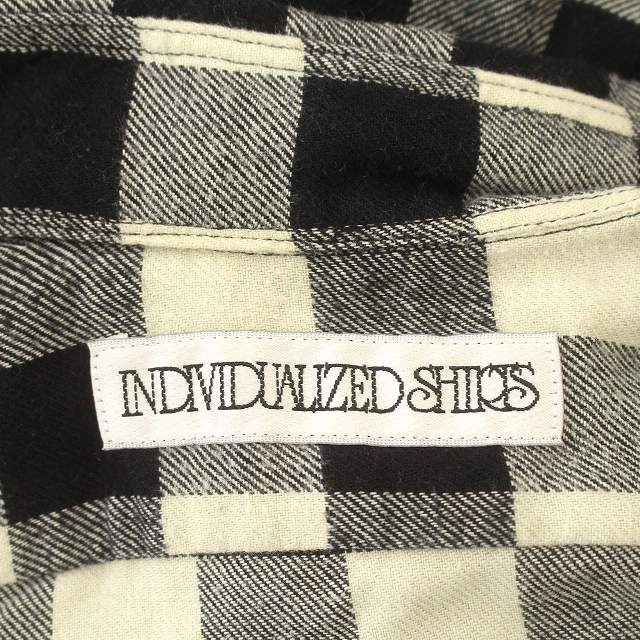 【中古】インディビジュアライズドシャツ INDIVIDUALIZED SHIRTS シャツワンピース チェック ネルシャツ ワンピース ひざ丈 長袖 F 黒 白 /☆G レディース 【ベクトル 古着】 241120