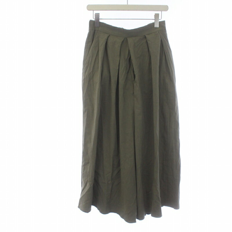 【中古】ジャーナルスタンダードレサージュ journal standard L'essage 24SS コットンリネンキュロットパンツ ワイド タック F カーキ 24030370060010 /XK レディース 【ベクトル 古着】 241126