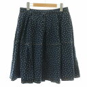 【中古】レッド ヴァレンティノ RED VALENTINO デニムスカート フレア タック 水玉 ドット 27 紺 ネイビー /NW10 レディース 【ベクトル 古着】 241129(4)