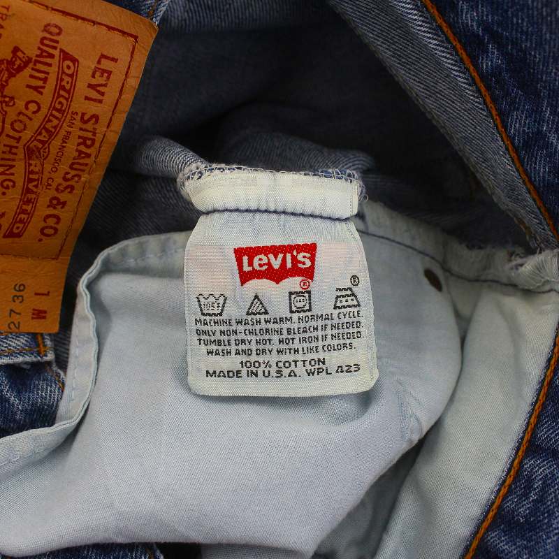 【中古】リーバイス Levi's ヴィンテージ 90s 501 デニムパンツ ジーンズ テーパード ボタンフライ USED加工 コットン 544刻印 W27 L インディゴブルー /KU ■GY09 レディース 【ベクトル 古着】 241206