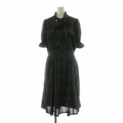 【中古】レッセパッセ LAISSE PASSE 23SS 2WAYボウタイフレアーワンピース ドット ミモレ ロング フリル 半袖 38 M 黒 ブラック 37223-1-12600 /NQ ▲H レディース 【ベクトル 古着】 241212 【中古】レッセパッセ LAISSE PASSE 23SS 2WAYボウタイフレアーワンピース ドット ミモレ ロング フリル 半袖 38 M 黒 ブラック 37223-1-12600 /NQ ▲H レディース 【ベクトル 古着】 241212