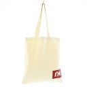 【中古】アイムオーケー I'M OK Logo Tote Bag ロゴ トートバッグ キャンバス M アイボリー 赤 レッド /KU ■OF メンズ レディース...