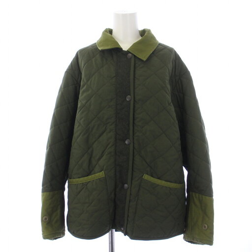 【中古】ブランバスク blanc basque キルティングジャケット 中綿ジャケット チェック 切替 38 M 緑 グリーン BB24-502 /BM レディース 【ベクトル 古着】 250107 【中古】ブランバスク blanc basque キルティングジャケット 中綿ジャケット チェック 切替 38 M 緑 グリーン BB24-502 /BM レディース 【ベクトル 古着】 250107