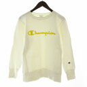 【中古】チャンピオン CHAMPION リバースウィーブ スウェット トレーナー プルオーバー ロゴ 刺繍 長袖 S 白 ホワイト 黄 イエロー /RO メンズ...