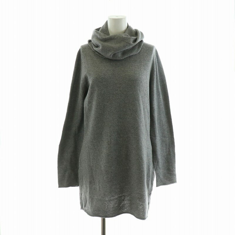 【中古】ステファネル STEFANEL チュニック ワンピース ミニ ニット タートルネック 長袖 Iライン M グレー /NQ レディース 【ベクトル 古着】 250107