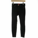 【中古】レッドカード RED CARD デニムパンツ ジーパン ジーンズ ウォッシュ加工 ストレッチ 22 S 黒 ブラック /RO レディース 【ベクトル 古...