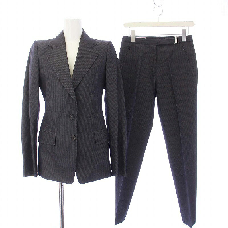 【中古】メゾンマルジェラ 4 Maison Margiela 4 スーツ セットアップ 上下 テーラードジャケット パンツ スラックス ストライプ 38 S 紺 ネイビー /KH レディース 【ベクトル 古着】 250114
