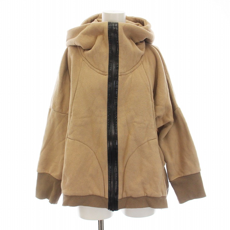 【中古】アビィ avie テントライン裏毛パーカー ジップアップ 長袖 38 M ベージュ /YM レディース 【ベクトル 古着】 250120