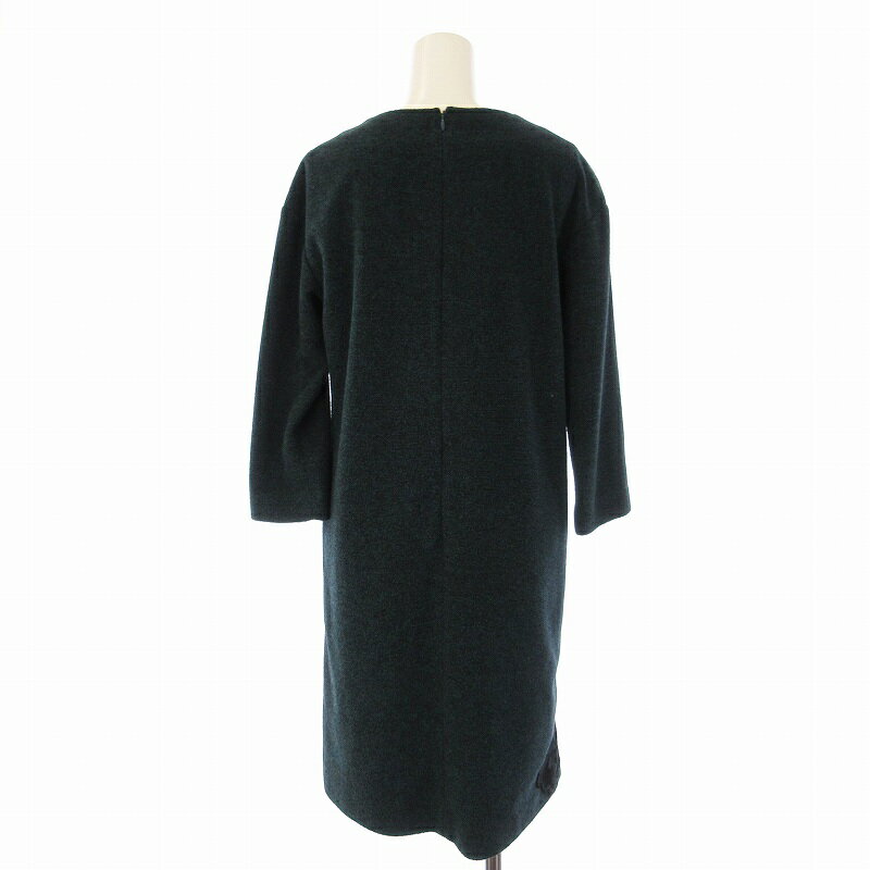 【中古】グレースコンチネンタル GRACE CONTINENTAL ワンピース ひざ丈 レース 七分袖 36 S ダークグリーン /EE レディース 【ベクトル 古着】 250117