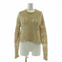 【中古】セオリー Theory COOL CORDING OPEN STITCH PO クールコーティングオープンステッチOP ニット 長袖 クルーネック 編み込み S ベージュ 3101712 /BB レディース 【ベクトル 古着】 250118