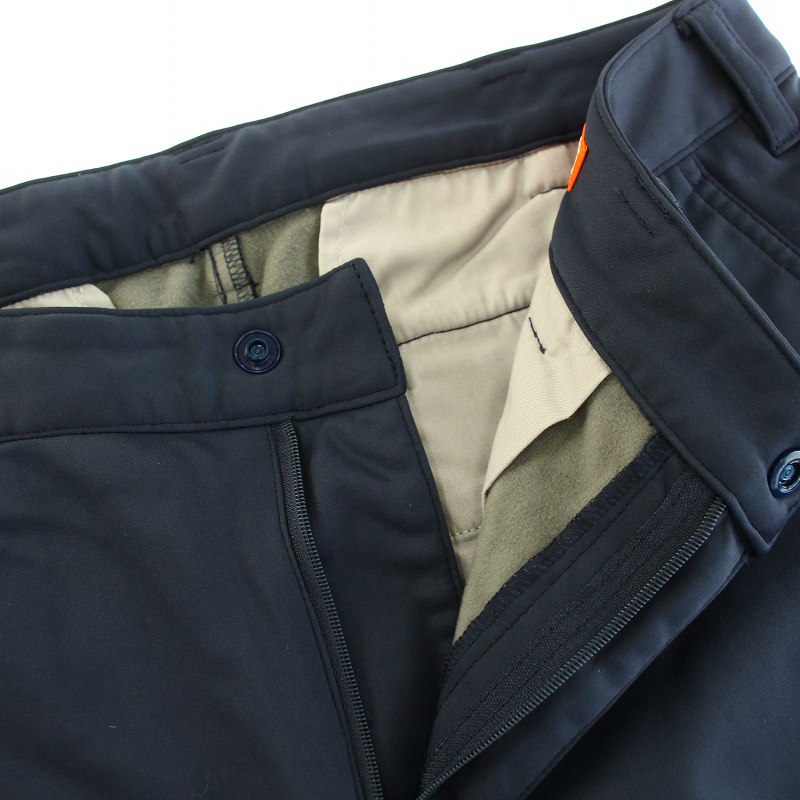 【中古】ビームスゴルフ BEAMS GOLF オレンジレーベル ORANGE LABEL エアシャットストレッチボンディングパンツ ジップフライ ロゴプリント 裏起毛 M 紺 ネイビー /YT メンズ 【ベクトル 古着】 250121