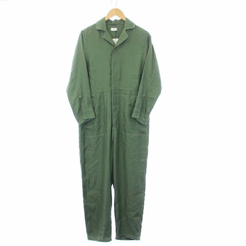 【中古】未使用品 ロンハーマン Ron Herman RHC Cupro Vintage Jumpsuit ジャンプスーツ オールインワン 長袖 オープンカラー XS 緑 グリーン /KH レディース 【ベクトル 古着】 250124