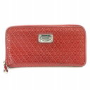【中古】トッズ TOD'S 長財布 ロングウォレット ラウンドファスナー エナメル ロゴ 装飾 総柄 型押し 赤 レッド /BB ■OF レディース 【ベクトル...