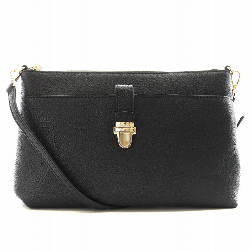 【中古】マイケルコース MICHAEL KORS ショルダーバッグ ゴールド金具 レザー 黒 ブラック /AN4 レディース 【ベクトル 古着】 250128