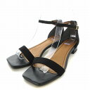 【中古】B&Y ユナイテッドアローズ BEAUTY&YOUTH ビューティー&ユース サンダル アンクルストラップ フェイクスエード 37 黒 ブラック /EA レディース 【ベクトル 古着】 250210(4)