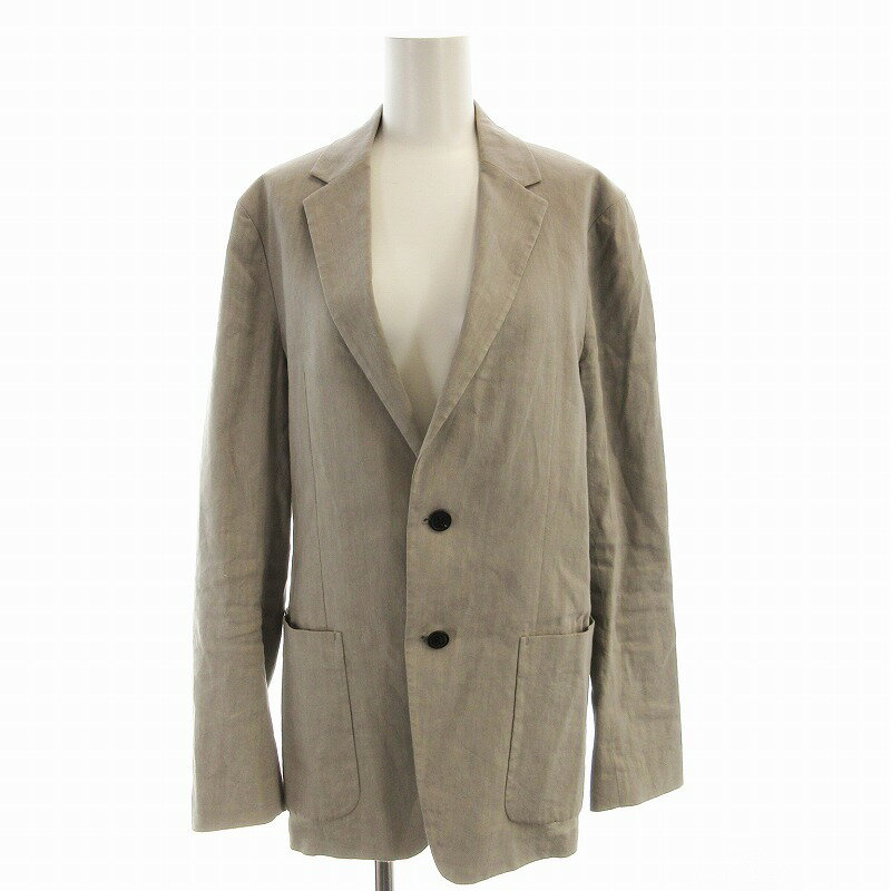 【中古】セオリー Theory テーラードジャケット シングル リネン混 背抜き 36 グレー 026304001 /EE レディース 【ベクトル 古着】 250..