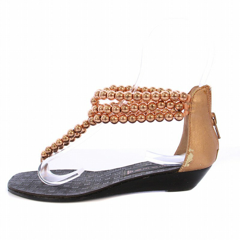 【中古】スティーブ マデン STEVE MADDEN サンダル フラット メタリックボール付き 5 オレンジ 黒 /BM ■MA レディース 【ベクトル 古着】 250219