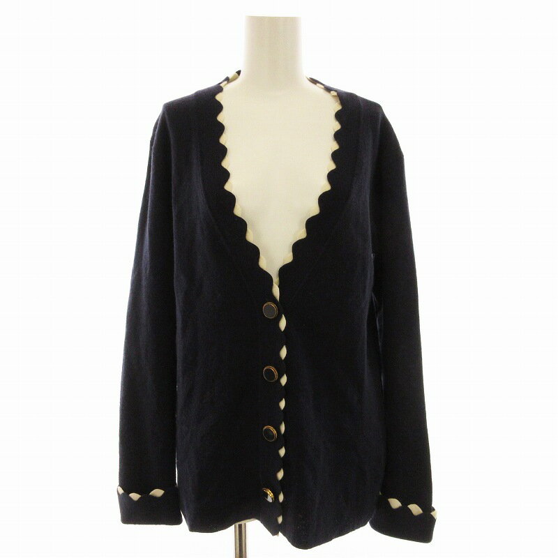 【中古】クローディピエルロ CLAUDIE PIERLOT カーディガン ニット 長袖 紺 ネイビー 49247 /EE レディース 【ベクトル 古着】 250219