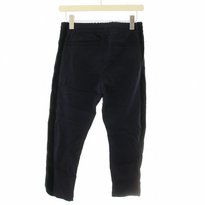 【中古】アレキサンダーマックイーン ALEXANDER MCQUEEN イージーパンツ サイドライン ベロア XS 紺 ネイビー 黒 ブラック 464027 /YT メンズ 【ベクトル 古着】 250221