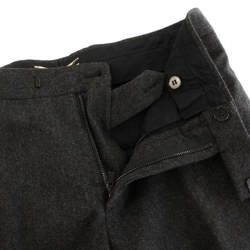 【中古】サンローラン パリ SAINT LAURENT PARIS ウールスリムスラックス パンツ ジップフライ カシミヤ混 44 チャコールグレー 329957 Y820J /YT メンズ 【ベクトル 古着】 250221