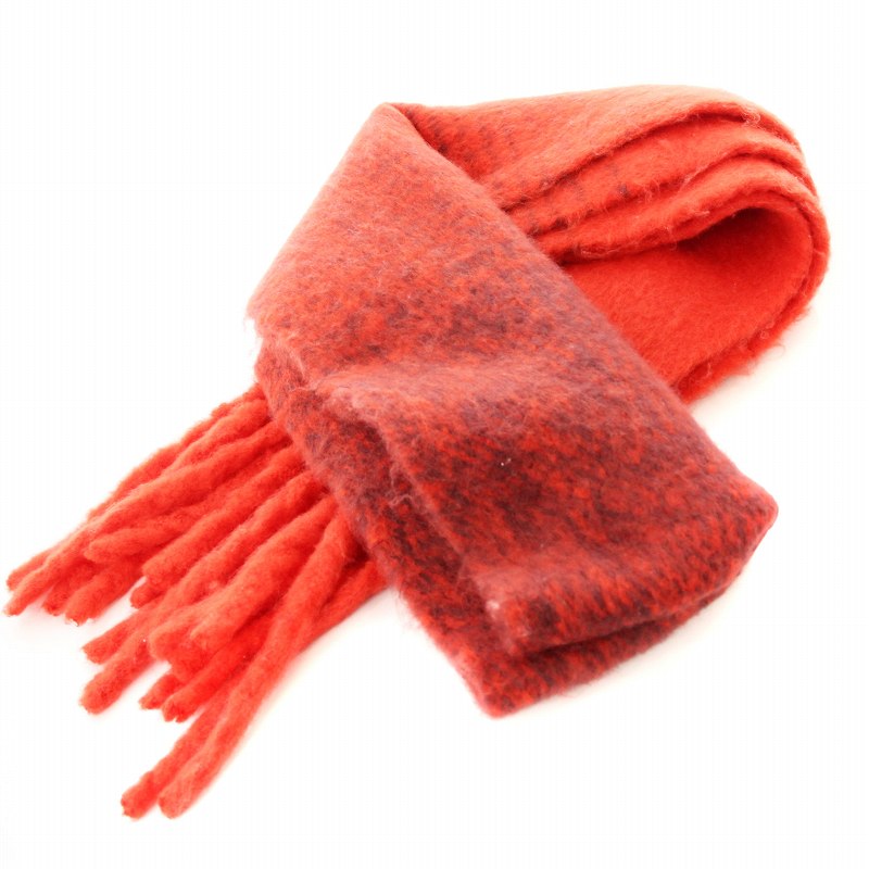 【中古】デシグアル Desigual マフラー ストール フリンジ 赤 /MM レディース 【ベクトル 古着】 250303