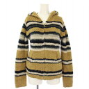 【中古】ベアフットドリームス BAREFOOT DREAMS COZYCHIC ルームウェア パーカー ボーダー 長袖 M ブラウン C577 /TK ▲H レ...