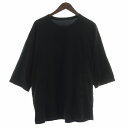 【中古】グラウンドワイ ヨウジヤマモト GroundY Tシャツ カットソー 七分袖 クルーネック ドルマンスリーブ 無地 ストレッチ 3 黒 ブラック /BB レディース 【ベクトル 古着】 250302(4)