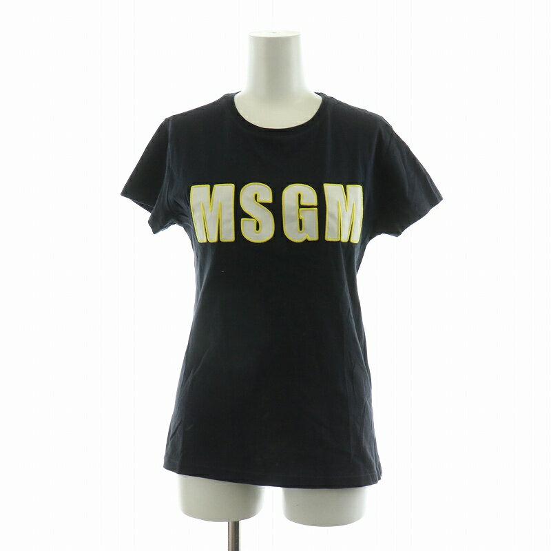 【中古】エムエスジーエム MSGM Tシャツ カットソー 子供服 ジュニア 半袖 プルオーバー ブラック 009447 /NQ キッズ 【ベクトル 古着】 250307