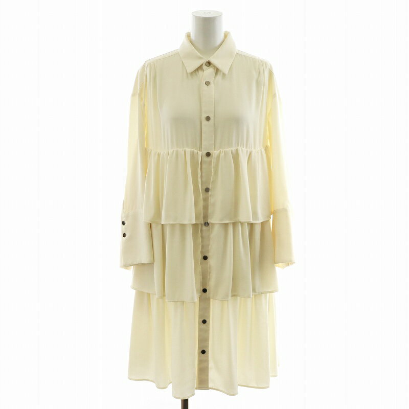 【中古】タロウホリウチ TARO HORIUCHI THE TOKYO別注 シャツワンピース ひざ丈 長袖 アイボリー 2202-WDR01-241 /AN26 レディース 【ベクトル 古着】 250305