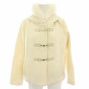 【中古】ミッシュマッシュ MISCH MASCH ダッフルコート アウター ショート丈 フード フェイクファー M 白 ホワイト 8-726-00021-4530-22 /YT レディース 【ベクトル 古着】 250313(4)