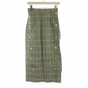 【中古】ルシェルブルー LE CIEL BLEU Woven Check Line Skirt タイトスカート マキシ ロング チェック 36 マルチカラー 2...