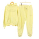 【中古】エフオージー エッセンシャルズ FOG ESSENTIALS セットアップ プルオーバーパーカー スウェット ジョガーパンツ L 黄色 イエロー /RE...