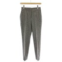 【中古】セオリーリュクス theory luxe 23AW MINI HOUNDSTOOTH CAROL ミニハウンドトゥースキャメルパンツ テーパード スラックス ジップフライ 千鳥格子柄 ウール 36 グレー /BB レディース 【ベクトル 古着】 250317