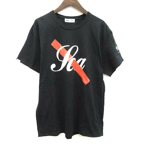 【中古】ウィンダンシー WIND AND SEA SATURDAYS SURF サタデーズ サーフ Tシャツ カットソー 半袖 ロゴ L 黒 ブラック /KH ■PN メンズ 【ベクトル 古着】 250321