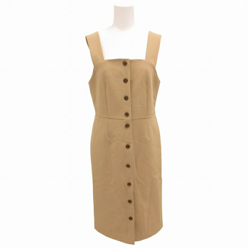 【中古】ナチュラルビューティーベーシック NATURAL BEAUTY BASIC フロントボタンナロージャンスカ ノースリーブワンピース ストレッチ M ベージュ 017-9140233 /DK ■MA ■PN レディース 【ベクトル 古着】 250322