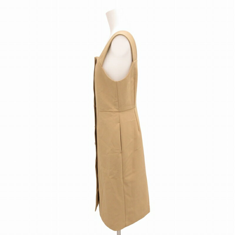 【中古】ナチュラルビューティーベーシック NATURAL BEAUTY BASIC フロントボタンナロージャンスカ ノースリーブワンピース ストレッチ M ベージュ 017-9140233 /DK ■MA ■PN レディース 【ベクトル 古着】 250322