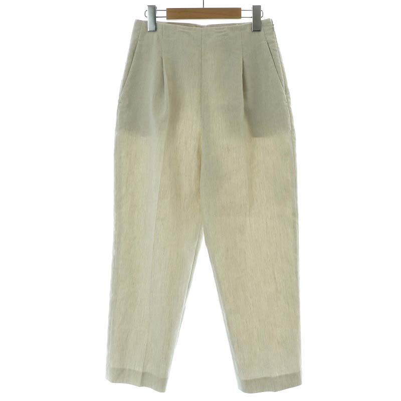 【中古】ユナイテッドアローズ UNITED ARROWS UBCB L/P ハイウエスト タックパンツ スラックス リネン 麻 36 ベージュ 15142024529 /KH ■PN レディース 【ベクトル 古着】 250322