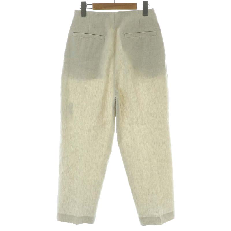 【中古】ユナイテッドアローズ UNITED ARROWS UBCB L/P ハイウエスト タックパンツ スラックス リネン 麻 36 ベージュ 15142024529 /KH ■PN レディース 【ベクトル 古着】 250322
