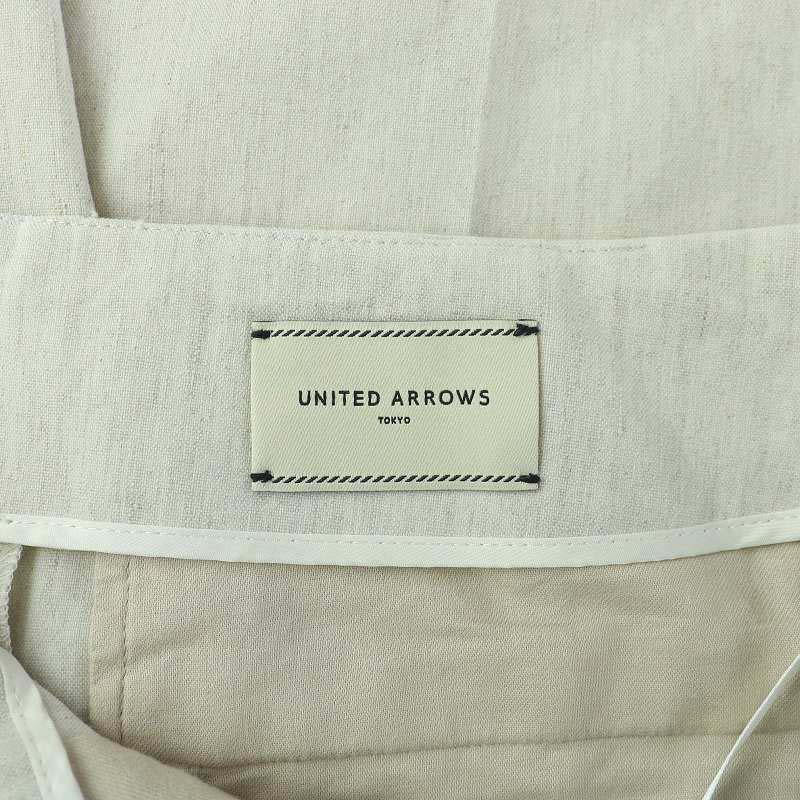 【中古】ユナイテッドアローズ UNITED ARROWS UBCB L/P ハイウエスト タックパンツ スラックス リネン 麻 36 ベージュ 15142024529 /KH ■PN レディース 【ベクトル 古着】 250322