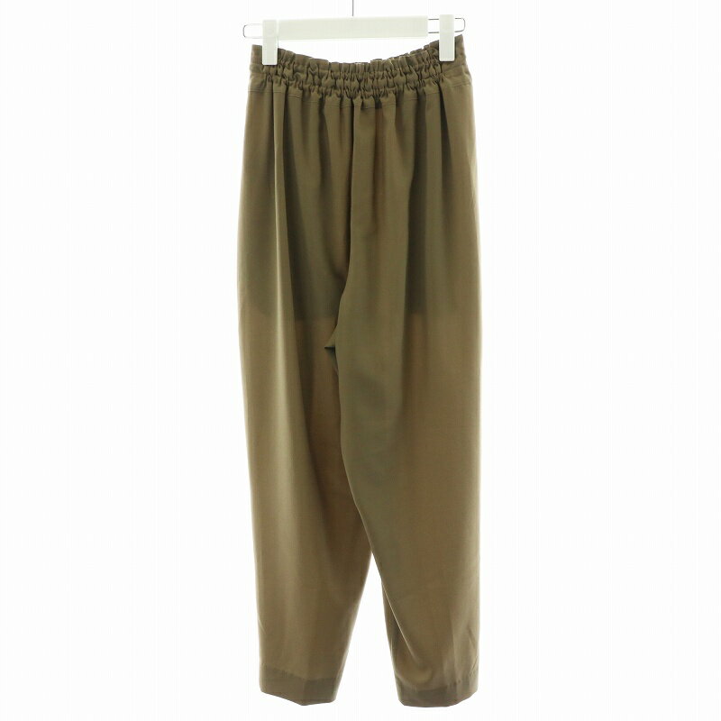 【中古】エンフォルド ENFOLD 22SS PEミドルジョーゼットテーパードイージーパンツ クロップド 34 カーキ 300FS231-2890 /KH ■PN レディース 【ベクトル 古着】 250402