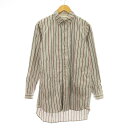 【中古】ホワイトマウンテニアリング White Mountaineering 11AW WM1173126 ボタンダウンシャツ カジュアルシャツ 長袖 ストライプ柄 0 グレー 赤 レッド 黒 ブラック /KU メンズ 【ベクトル 古着】 250328(4)