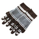 【中古】アーペーセー A.P.C. 手袋 ニット ボーダー M 茶 グレー 紺 /YM レディース 【ベクトル 古着】 250331