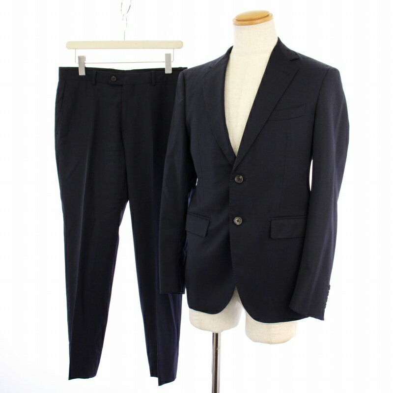 【中古】麻布テーラー azabu tailor JET CRUISE COLLEZIONE MAURIZIO スーツ テーラードジャケット パンツ スラックス 42 82 紺 /TK メンズ 【ベクトル 古着】 250408