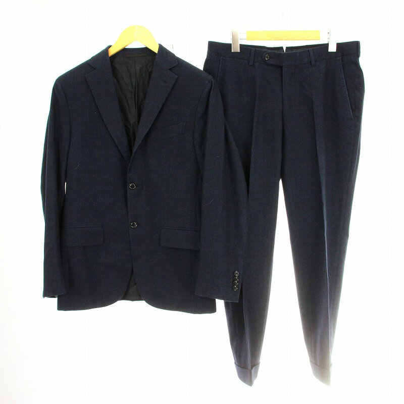 【中古】エルメネジルドゼニア Ermenegildo Zegna 近年モデル SU MISURA WOOL SILK スーツ フォーマル セットアップ 上下 2点セット ジャケット スラックス 紺 8-46C /MM メンズ 【ベクトル 古着】 250406
