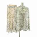 【中古】ココディール COCO DEAL セットアップ 2点セット フレアスカート ブラウス 花柄 ロング 長袖 2 パープル 70217163 7021816...