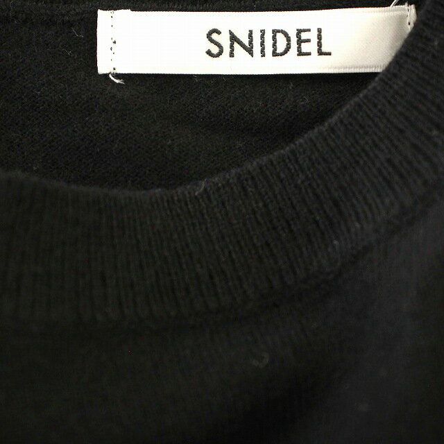 【中古】スナイデル SNIDEL 23AW SustainaモチーフJQニットプルオーバー SWNT235109 ニット カットソー セーター F 黒 ブラック /☆G レディース 【ベクトル 古着】 250408