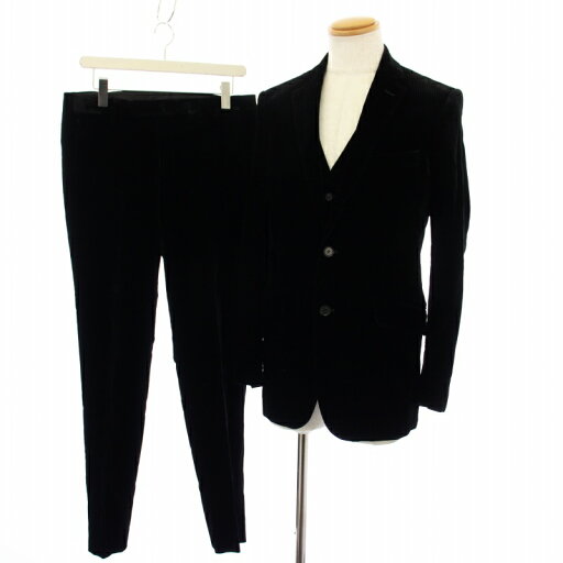 【中古】キャサリンハムネット KATHARINE HAMNETT スーツ テーラードジャケット ベスト パンツ スラックス 3点セット L XL 黒 /TK メンズ 【ベクトル 古着】 250414 【中古】キャサリンハムネット KATHARINE HAMNETT スーツ テーラードジャケット ベスト パンツ スラックス 3点セット L XL 黒 /TK メンズ 【ベクトル 古着】 250414
