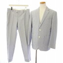 【中古】ランバン LANVIN collection スーツ ストライプ テーラードジャケット パンツ スラックス 52・37 青 148-872 131 /TK メンズ 【ベクトル 古着】 250421(4)